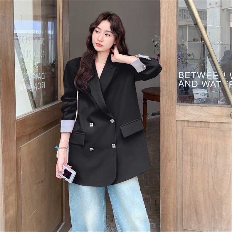 粉色时尚通勤百搭西装外套女2025秋季新款洋气日系气质小西服外套,女装西装,2C053