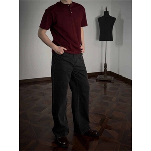 自产现货！Oclin复古亨利领四合扣短袖可送样 1005-YWDX10-特P38图片