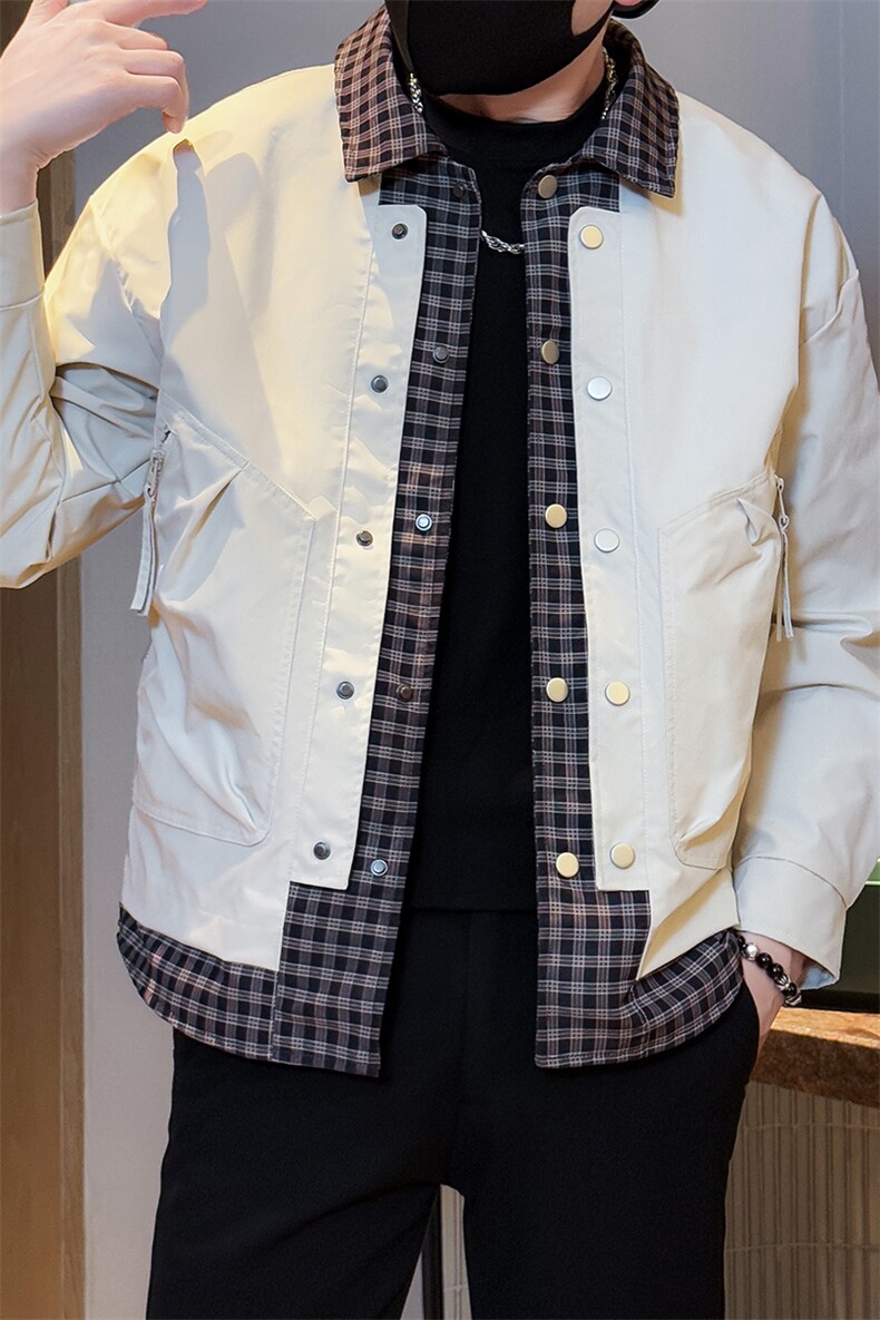 秋冬假二件夹克男时尚店主小伙风潮潮流男外套TZ2582P78控128,男装夹克,星座301B-1