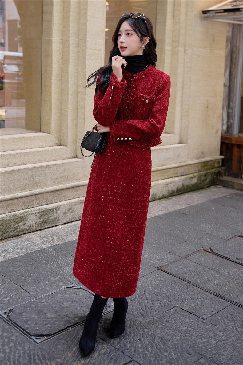 【bao款加羽绒已出】2025冬装新款红色新娘敬酒服90%白鸭绒两件套,女装套装/套裙,雅静靓衣