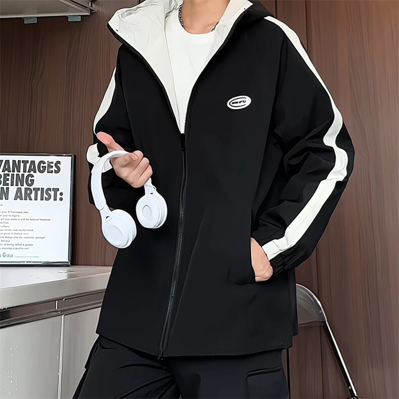 JK9012/P70秋装新款两面服夹克男防水冲锋衣大码外套两面穿,男装夹克,电商A141