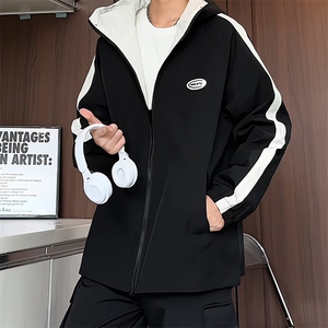 JK9012/P70秋装新款两面服夹克男防水冲锋衣大码外套两面穿图片