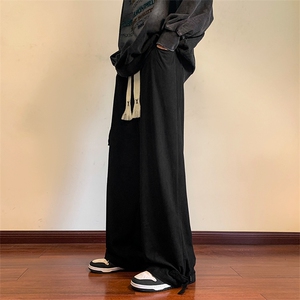 秋季复古灯芯绒学院工装裤直筒抽绳休闲裤大码男A021-K77-P60图片