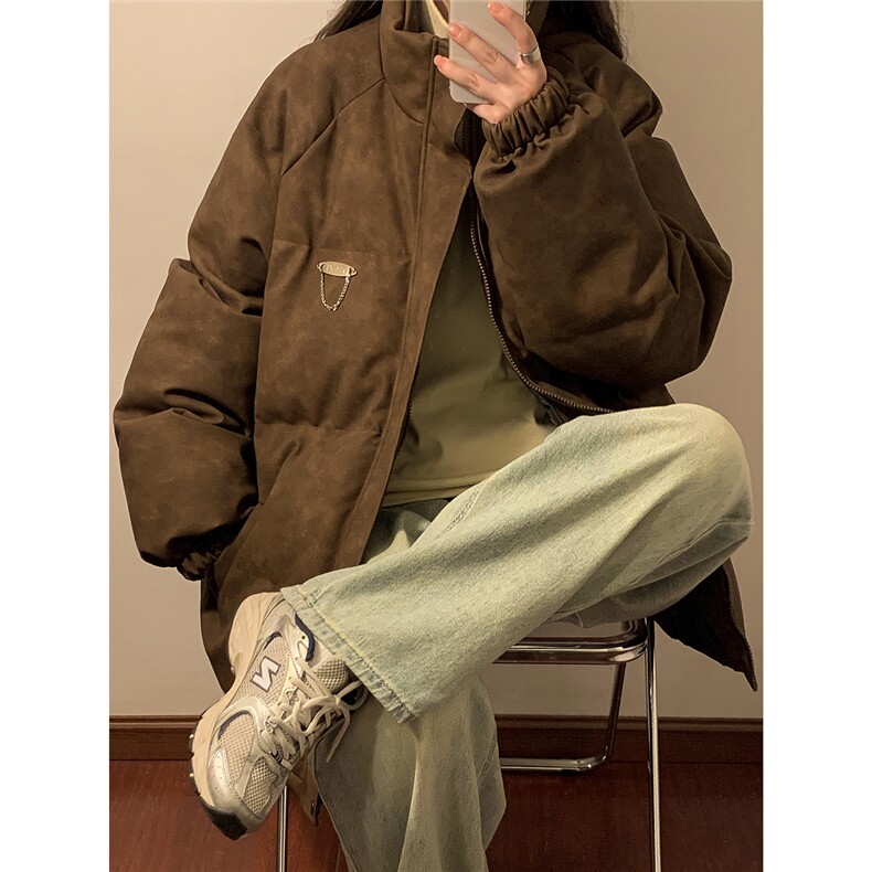 2025中性PU皮复古做旧金属设计棉衣男MY77102P130控198,男装棉衣,星座227-7
