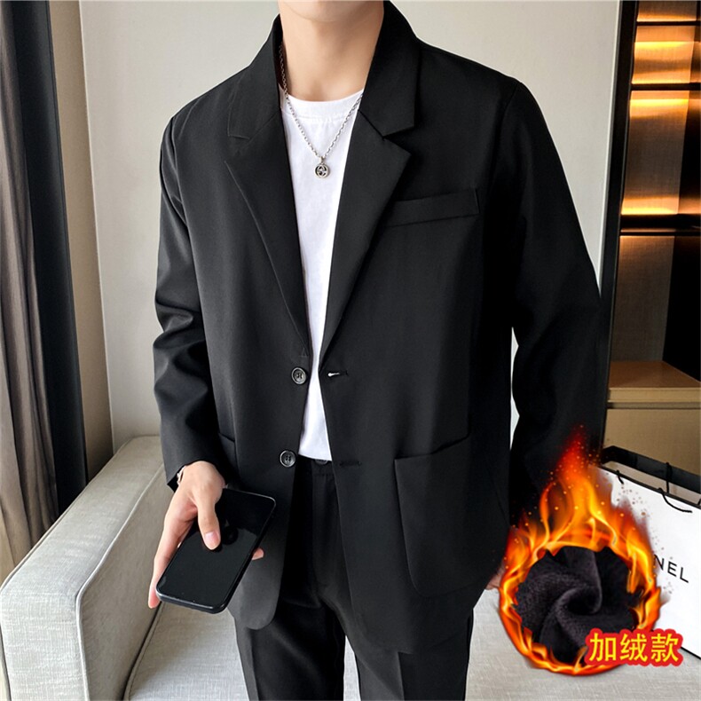 ins休闲西服男韩版潮流痞帅气长袖加绒小西装港风潮牌单西外套,男装西服,星座505-2（原电商A260-1)