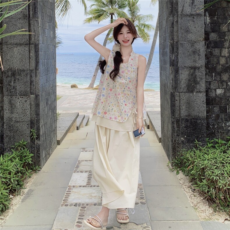 独特碎花背心套装裙女2025新款夏日多巴胺穿搭减龄半身裙两件套图片