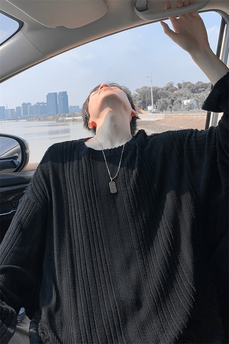 特批P30无差价秋季复古抓毛绒感纹理感大码圆领长袖T恤男T5175,男装T恤,电商A001-1