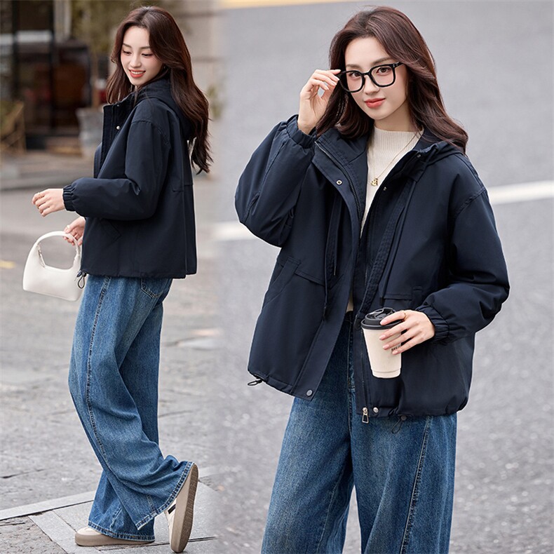 夹棉加厚短外套女2025冬季新款小个子棉衣棉服休闲加绒派克服，女装棉衣/棉服，香水丽阁