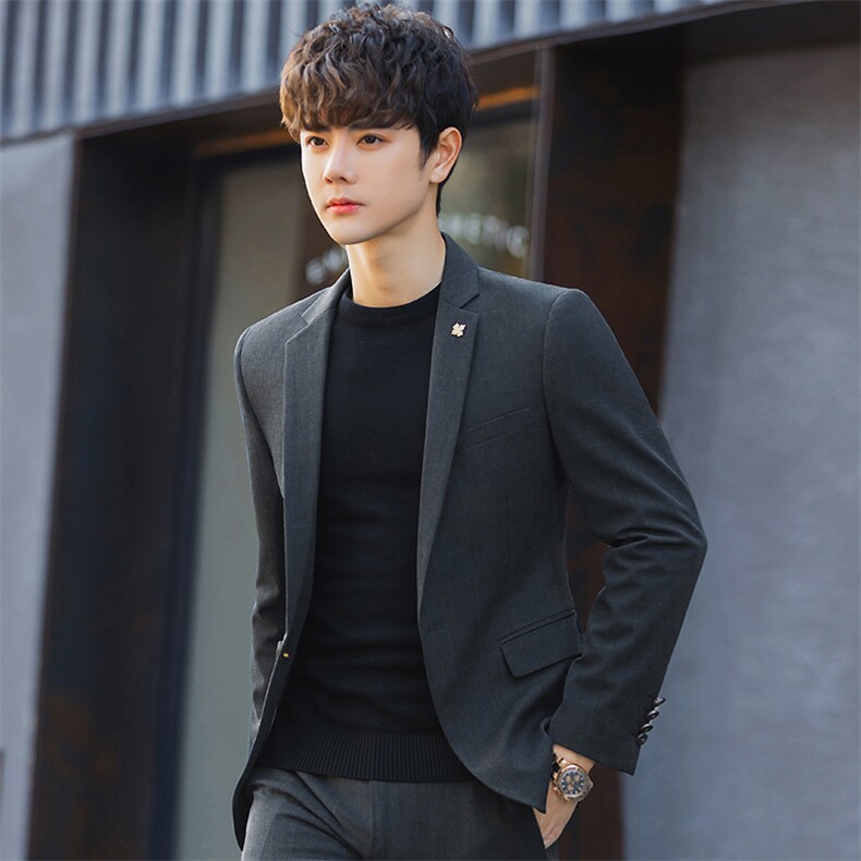 西服套装男士条纹商务正装新郎结婚礼服春秋季西装外套9903P155，男装西服，电商A355（原A415）