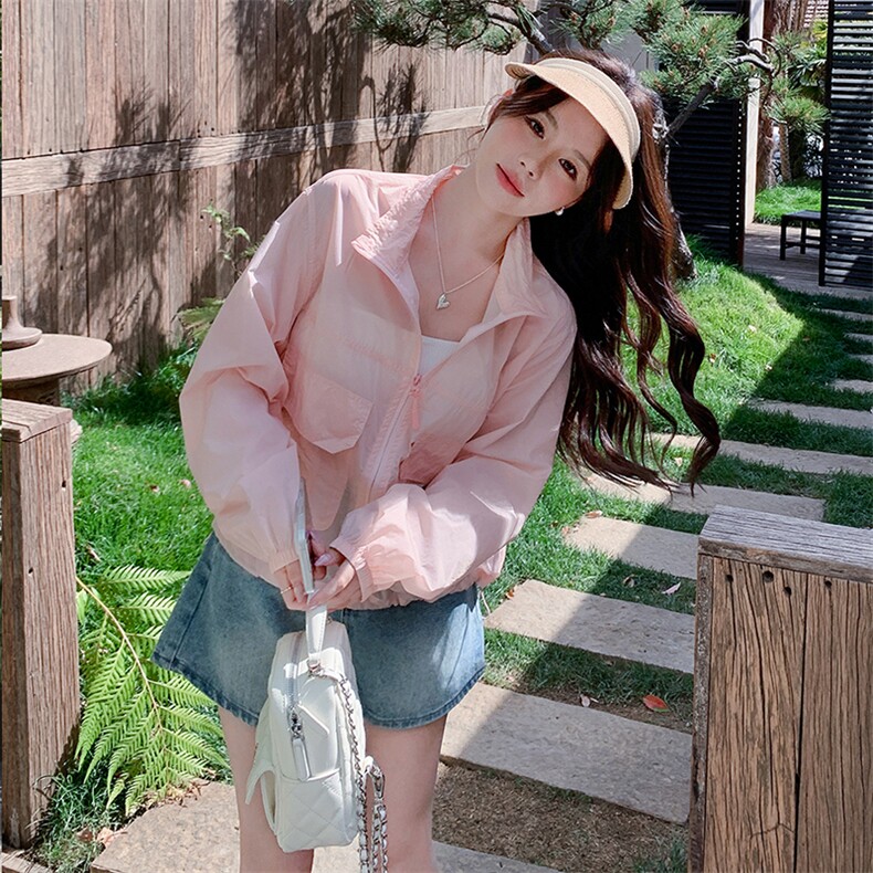 现货 ！！2025夏季 巨好看的休闲防晒衣女短款夏季轻薄外套图片
