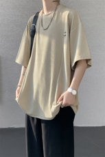 超大码金属标手工设计肌理感短袖T恤8XL-M垂感冰丝半袖DX1220/P38，男装T恤，电商B238