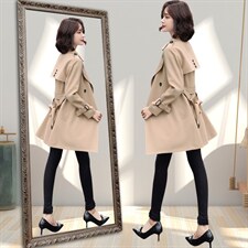 2021秋装新款时尚简约气质韩版中长款风衣，女装风衣，姿衣坊