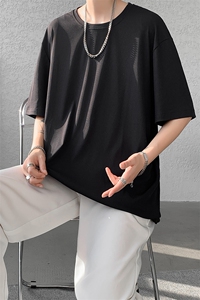 8XL-M 高品质！！特大码冰丝速干T恤男透气短袖上衣纯色DX314P25图片