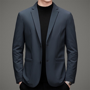 2023冬季新款羽绒服西装男士保暖外套中年男装加厚短款宽松爸爸装图片