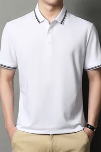 爸爸夏装短袖t恤中老年冰丝中年人polo衫男士夏季爷爷男装图片
