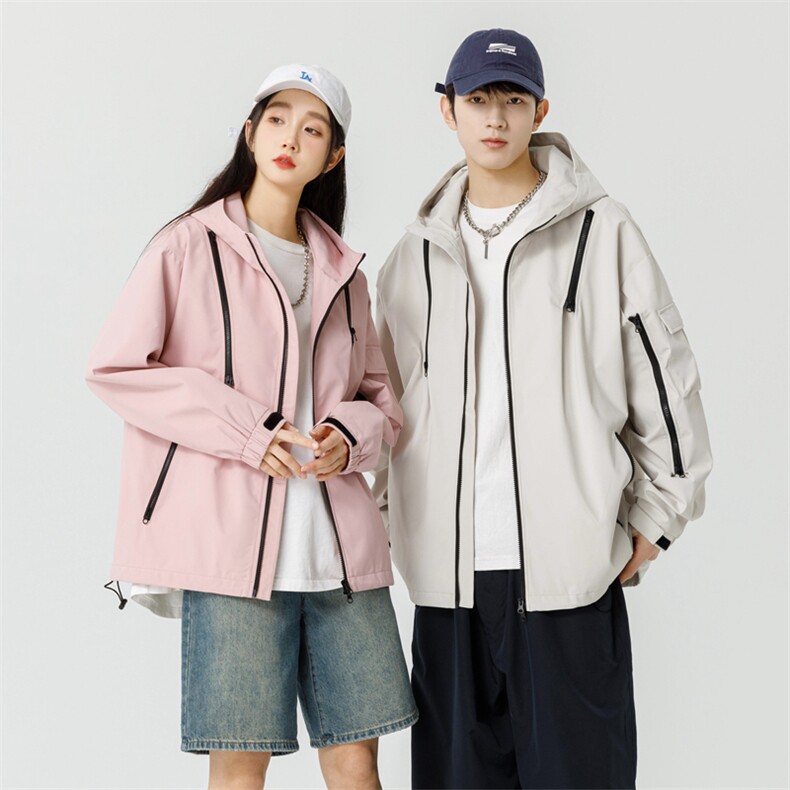 秋季新款现货港风夹克三防冲锋衣宽松男外套DSA157B-JK1562-P75,男装夹克,电商A157B