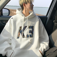 450克秋冬复古刺绣重磅连帽卫衣男B208-WY3607-P65控98，男装卫衣，电商B208