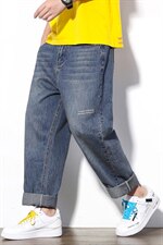 2021秋季新日系大码阔腿大裤脚休闲宽松牛仔裤长裤K008-P45，男装牛仔裤，电商A001