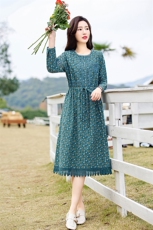 2026年春季新款碎花棉麻风连衣裙02，女装连衣裙，倪叶myz