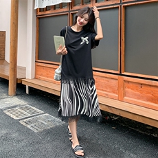 （新品）韩版宽松拼接荷叶边鱼尾T恤连衣裙88613-p115-k168，女装连衣裙，2C317A