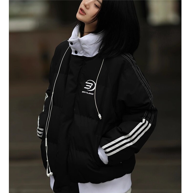 2026冬季新品美式休闲宽松棉服外套男女情侣保暖棉衣潮流条纹,男装棉衣,星座218-1（原230）