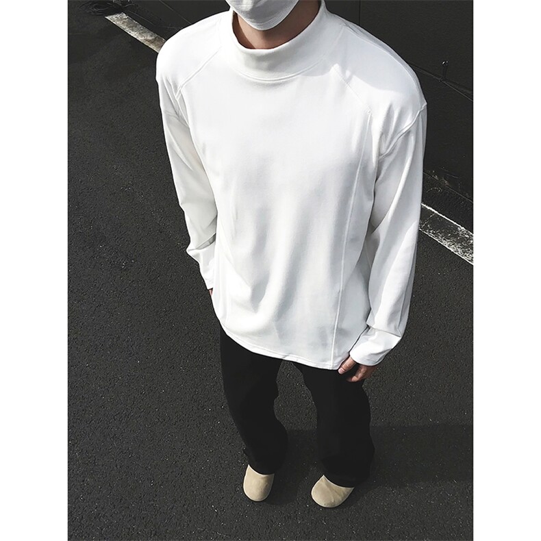 模特-男款高级感半高领德绒打底衫长袖t恤9119-P25,男装T恤,电商B380（原B361）
