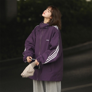 815A-JK92782-P70特 美式三条杠外套秋装冲锋衣休闲夹克女中性风图片