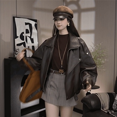 新款重工复古中性立领机车皮衣外套PU夹克上衣男女Y1027-P90网图，男装夹克，电商B245