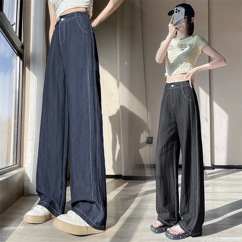 喜欢低退货率请上裤子夏季新款宽松牛仔薄款牛仔裤休闲裤阔腿裤，女装牛仔裤，星宇服饰