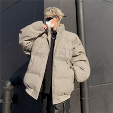 棉服男2024秋冬设计感小众ins潮立体压花宽松外套，男装棉衣，星座716-2