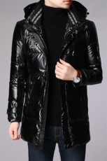 冬季新款羽绒服男中长款外套中年爸爸装厚连帽上衣HPN19008-P300，男装羽绒服，电商B212（原钱塘6029）