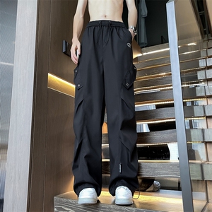 休闲裤男士韩版潮流高街帅气口袋2024夏季新款ins长裤K5544-P37图片