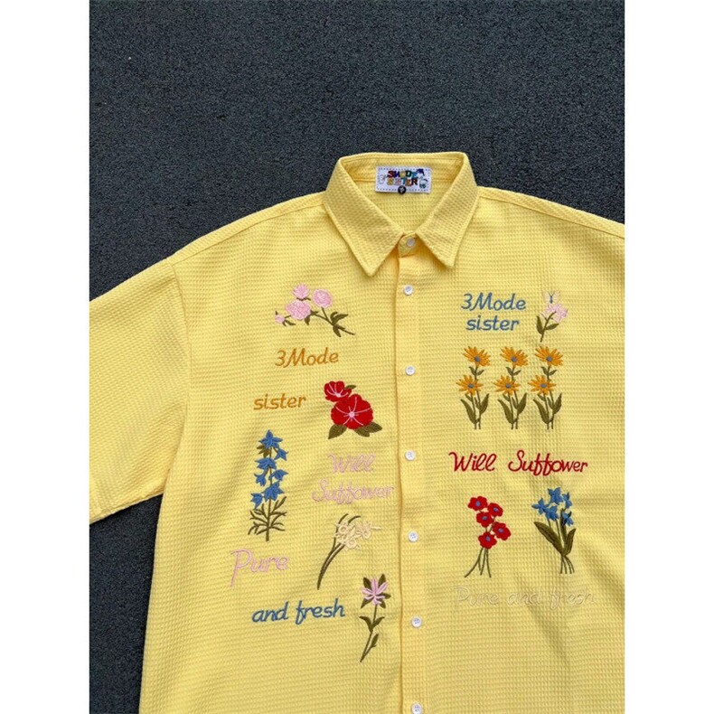 CXS007LL-特P42欧若风花卉衬衫短袖情侣衬衣多巴胺穿搭,男装衬衫,星座1007（原301D）