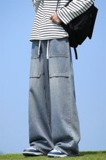 美式潮牌大口袋设计牛仔裤男秋季新款宽松直筒裤子-A1155TP50控70，男装牛仔裤，电商B241