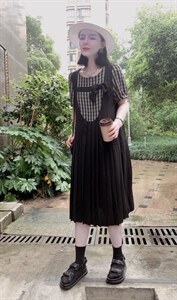 《现货》新款夏款超显瘦假两件套连衣裙,女装连衣裙,瑟拉·女人缘