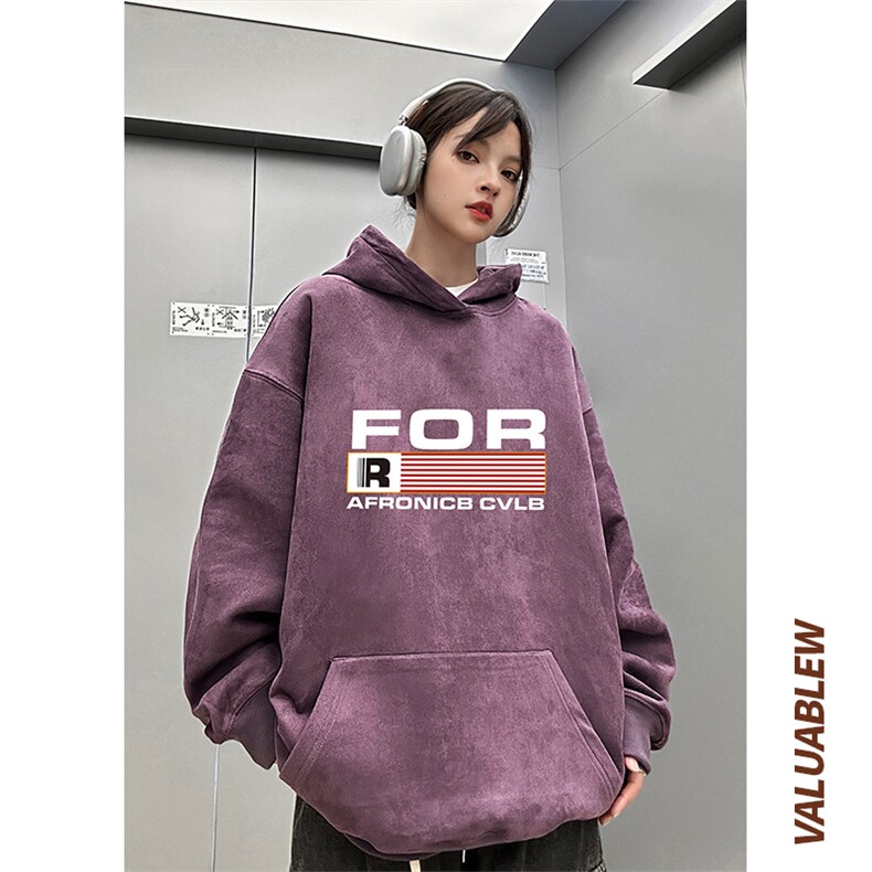 ！麂皮绒连帽卫衣直播品质重磅400克FOR印花JL7124-P45控78，男装卫衣，星座508（原C305）