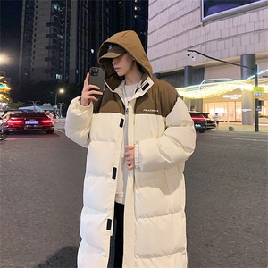 长款棉服男潮拼色情侣上衣港风加厚保暖宽松立领外套M003-P100图片