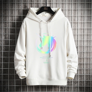 WY2138-P35 加绒款-P40 纯连帽卫衣男大码运动帽衫宽松薄 网格图片