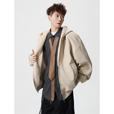 706-LK8484-P95特P现货冬季男士连帽棉服男复古毛领扎染外套，男装棉衣，星座706