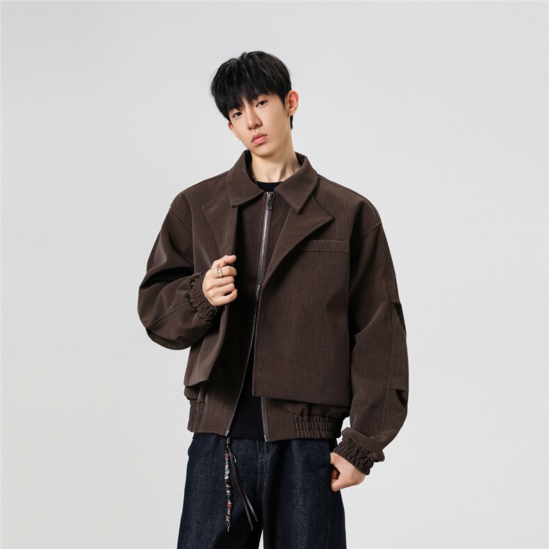 秋冬新款拼接结构皮衣夹克JK935-P95控158,男装夹克,电商A072