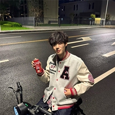 美式复古棒球服2025秋冬新款学生宽松显瘦时尚休闲夹克上衣外套，男装夹克，星座410-6（原星座1304-1）