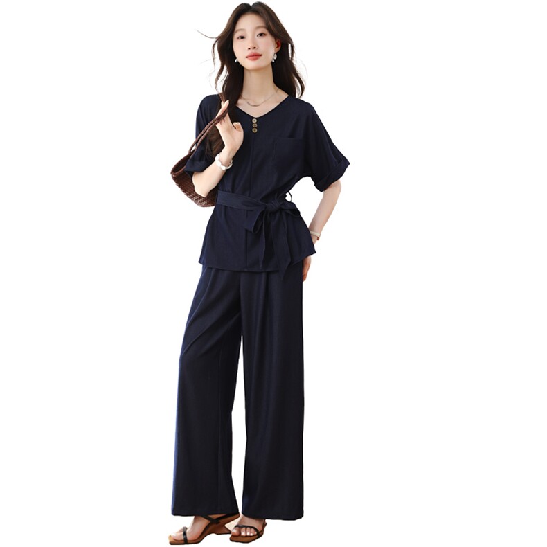 夏季新款2025套装女时尚气质简约洋气时髦两件套,女装套装/套裙,婷轩阁