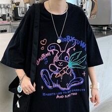 潮牌chic卡通印花圆领短袖T恤大码宽松潮tee517A-1-T902-P28控38，男装T恤，星座517A-1