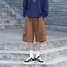 夏季新款韩版宽松港风复古五分裤子百搭阔腿休闲裤K3981-P30，男装休闲裤，星座512-2