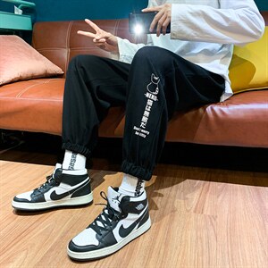 休闲裤子男2024春秋韩版潮流束脚修身时尚薄款长裤A161-G231-P35，男装休闲裤，电商A161-2