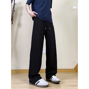 A178 XK458 新款夏季薄款男直筒长裤冰丝休闲宽松垂感阔腿卫裤图片
