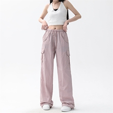 阔腿速干裤男女韩版潮流大口袋个性帅气2024夏季ins长裤K4096-P43，男装休闲裤，星座412-2
