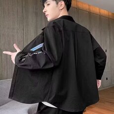 男士春秋季2025新款长袖衬衣男生上衣服痞帅休闲寸衫外套潮流百搭，男装衬衫，星座1210-1
