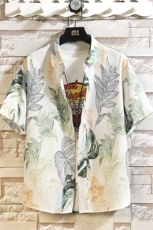 精品大码花男短袖夏季痞宽松上衣服外套翻领衬衫A012/C870C875P35，男装休闲套装，电商A012
