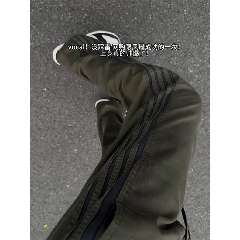 【网图】B221美式ins宽松直筒三条织带休闲裤LK25470-特P40控68，男装休闲裤，电商B221